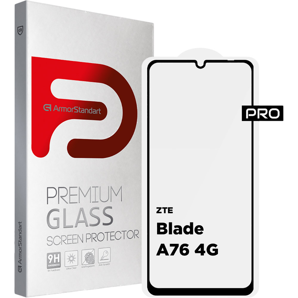 Защитное стекло ARMORSTANDART Pro для ZTE Blade A76 4G Black (ARM87520)