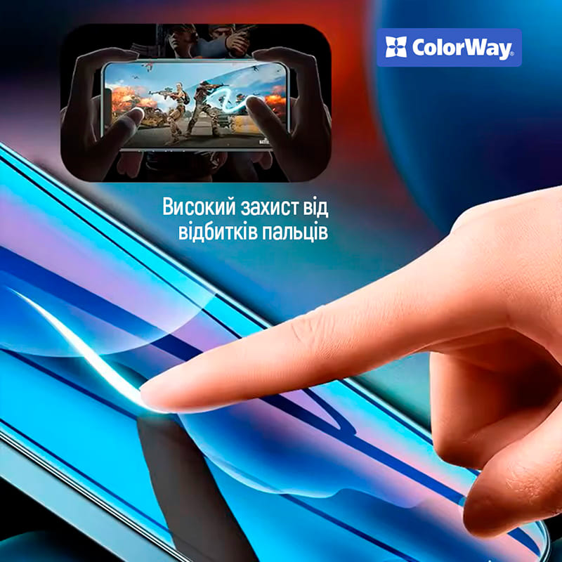 Защитное стекло COLORWAY 9H FC glue для Motorola G17 Power Black (CW-GSFGMG17P-BK) Тип стекло