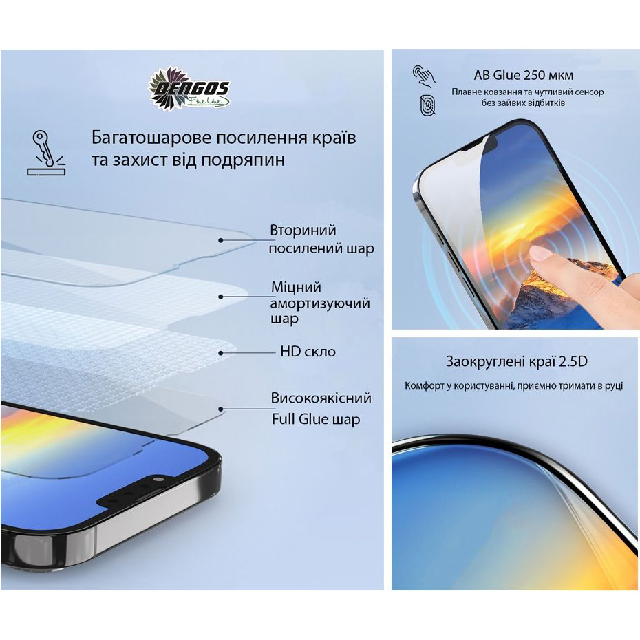 Защитное стекло DENGOS для Xiaomi Redmi Note 15 Pro 4G Black (TGFG-445) Олеофобное покрытие True