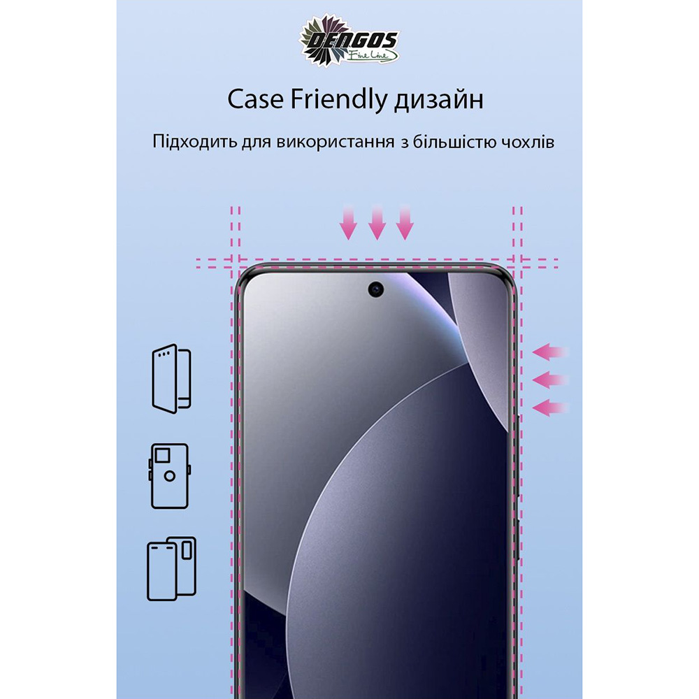 Защитное стекло DENGOS для Xiaomi Redmi Note 15 Pro 4G Black (TGFG-445) Тип стекло