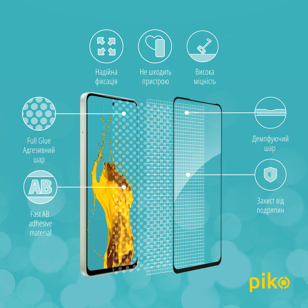 Захисне скло PIKO Full Glue ESD для Oppo A5 Pro 5G Black (1283126623912) Покриття глянець