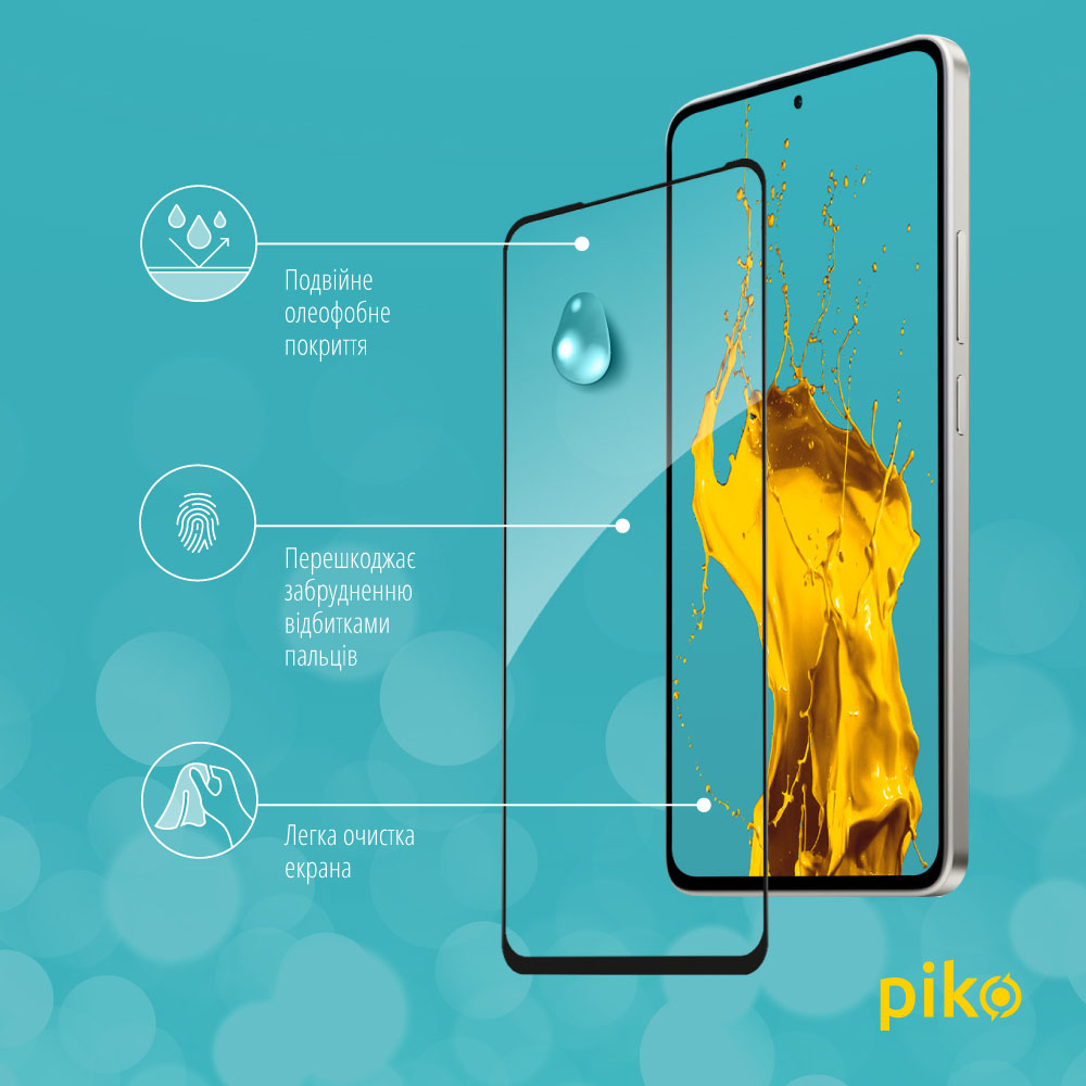 Захисне скло PIKO Full Glue ESD для Oppo A5 Pro 5G Black (1283126623912) Олеофобне покриття True
