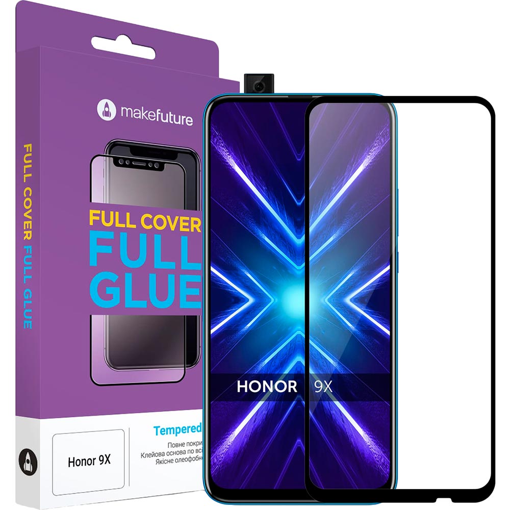 

Защитное стекло MakeFuture Full Cover Full Glue Honor 9X Black (MGF-H9X), Full Cover Full Glue Honor 9X