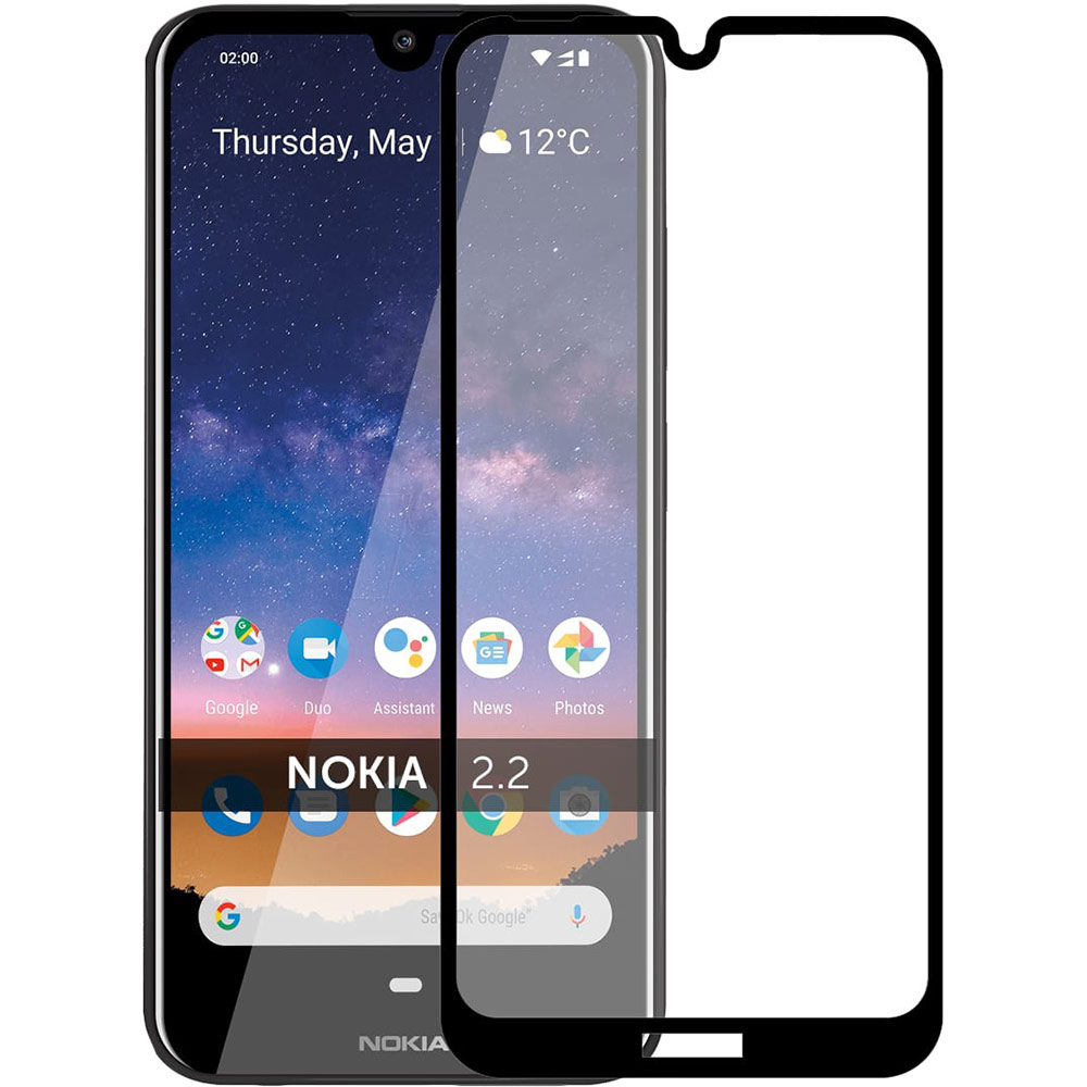 Защитное стекло MAKEFUTURE Full Cover Full Glue для Nokia 2.2 Black (MGF-N22)