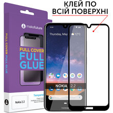 Защитное стекло MAKEFUTURE Full Cover Full Glue для Nokia 2.2 Black (MGF-N22)
