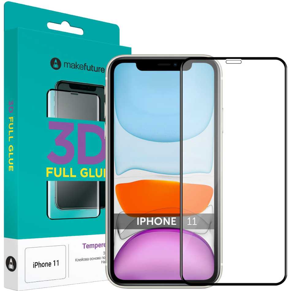 

Защитное стекло MAKEFUTURE 3D Apple iPhone 11 Black (MG3D-AI11), 3D Apple iPhone 11 (MG3D-AI11)