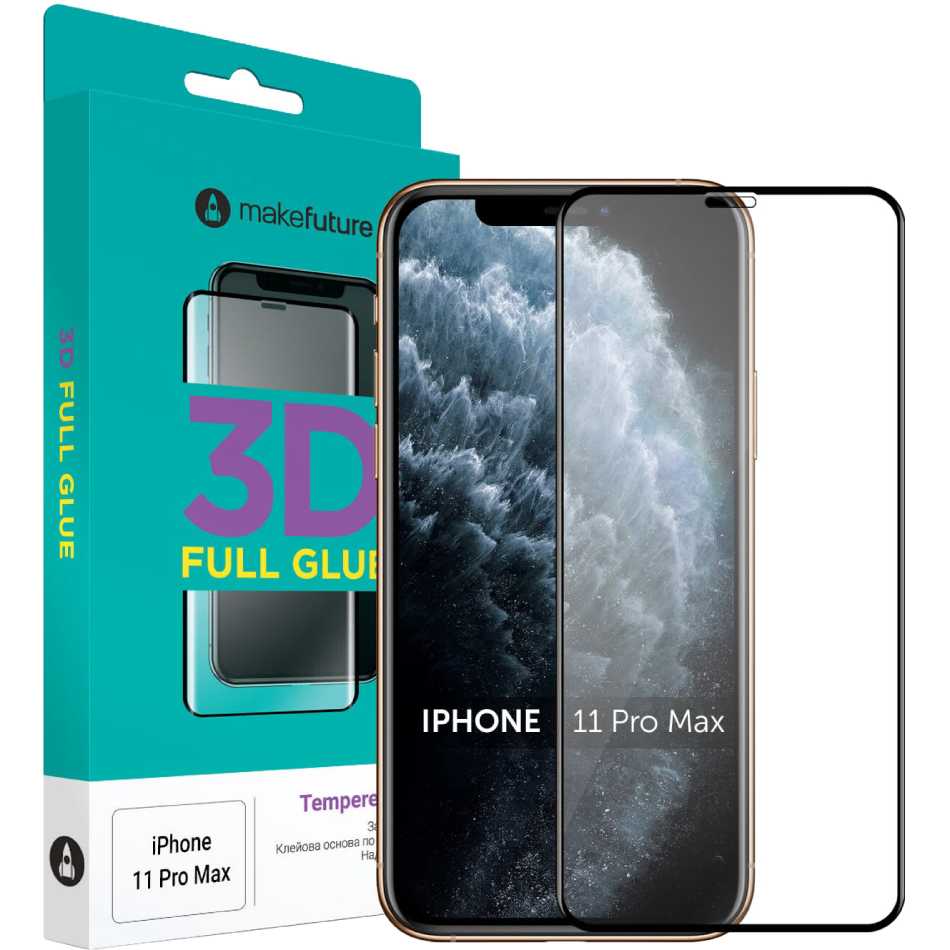 

Защитное стекло MAKEFUTURE 3D Apple iPhone 11 Pro Max Black (MG3D-AI11PM), 3D Apple iPhone 11 Pro Max (MG3D-AI11PM)