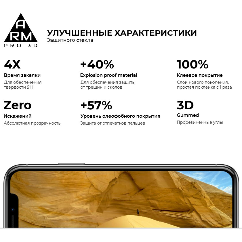 Захисне скло ARMORSTANDART для Apple iPhone 11/XR Black (ARM55370-GP3D-BK) Олеофобне покриття True