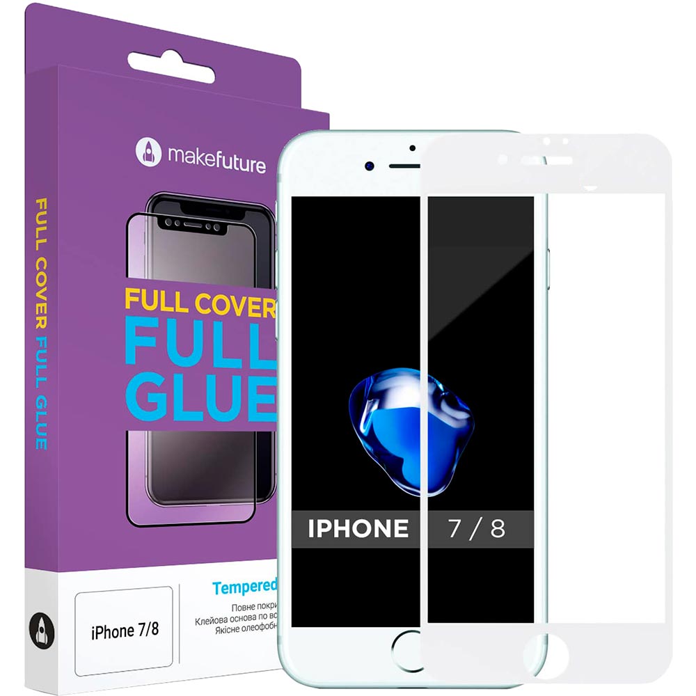 

Защитное стекло MakeFuture Full Cover Full Glue Apple iPhone 7/8 White (MGF-AI7/8W), Apple iPhone 7/8 White (MGF-AI7/8W)