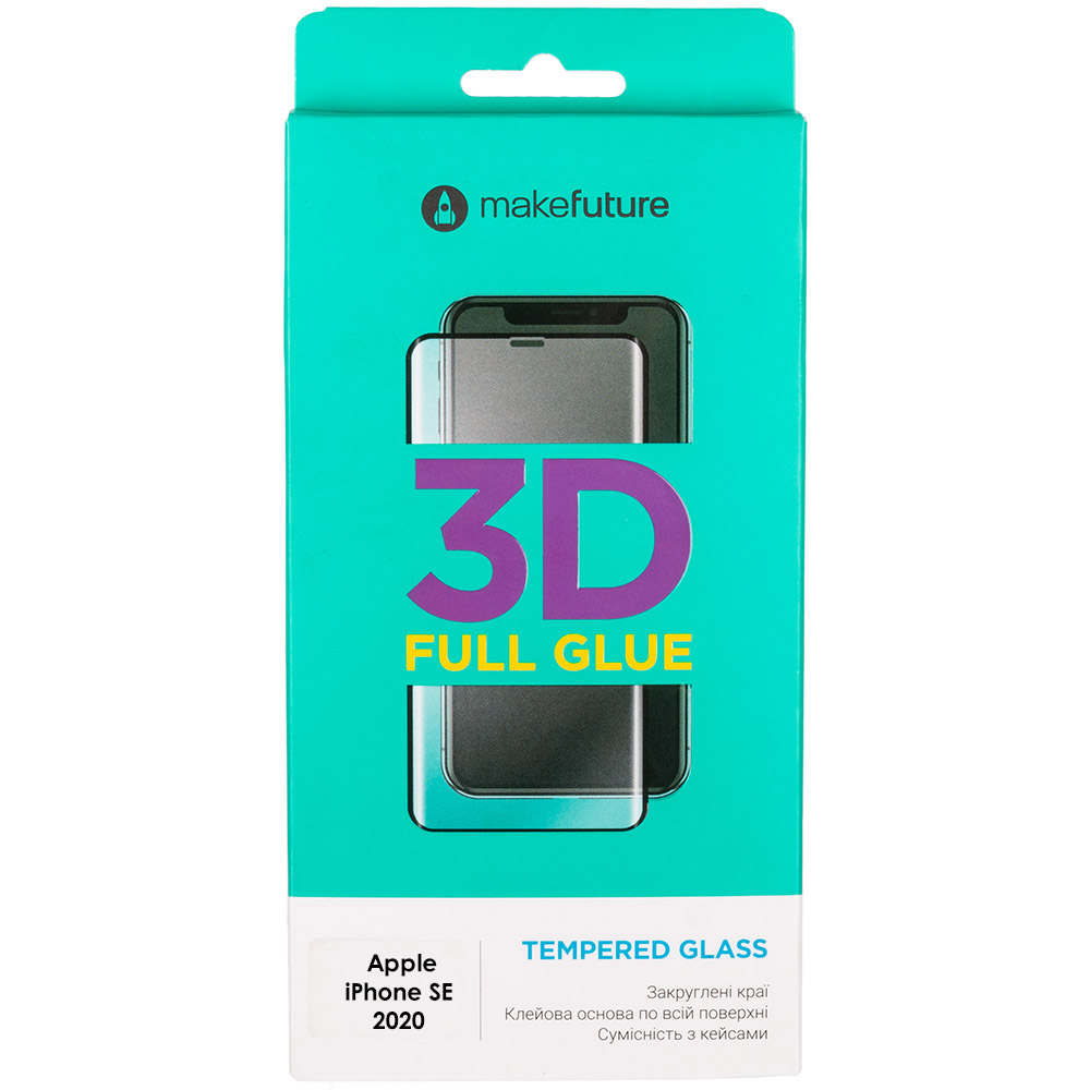 

Защитное стекло MAKEFUTURE 3D для Apple iPhone SE 2020 (MGD-AISE20), Захисне скло Apple iPhone SE 2020 3D
