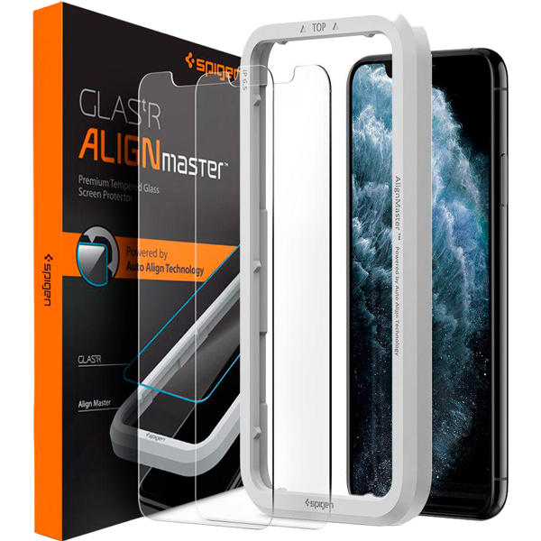 

Защитное стекло SPIGEN AlignMaster для Apple iPhone 11 Pro/XS/X 2 pack (AGL00109), iPhone 11 Pro/XS/X AlignMaster Glas tR, 2 pack