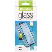 Захисне скло COLORWAY 9H FC glue для OPPO A53 Black (CW-GSFGOA53-BK)
