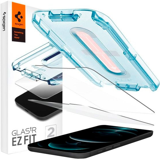 

Защитное стекло SPIGEN EZ FIT для Apple iPhone 12 Pro Max 2 шт Transparent + Установочная рамка (AGL01791), для iPhone 12 Pro Max tR EZ Fit (2Pack)