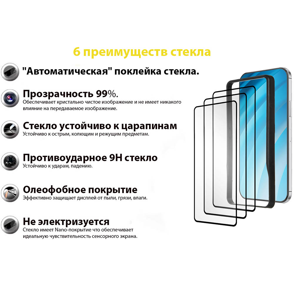 Захисне скло BECOVER для Samsung Galaxy M31s SM-M317 Black (3 шт) (705476) Кількість плівок у комплекті 3