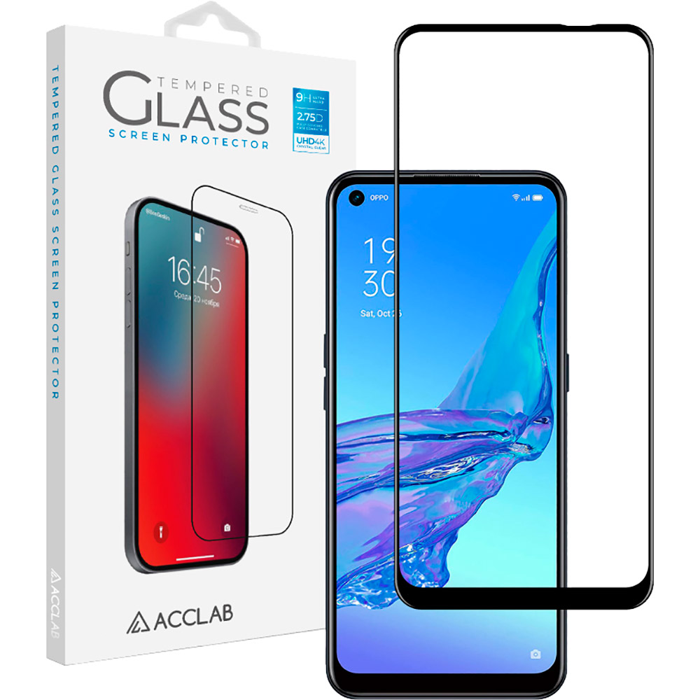 Захисне скло ACCLAB Full Glue для OPPO A53 Black (1283126508370)