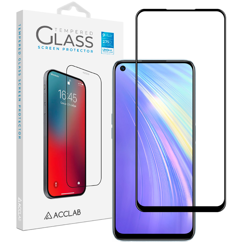 

Защитное стекло ACCLAB Full Glue для Realme 6 Black (1283126508400), Full Glue для Realme 6 (чорний)