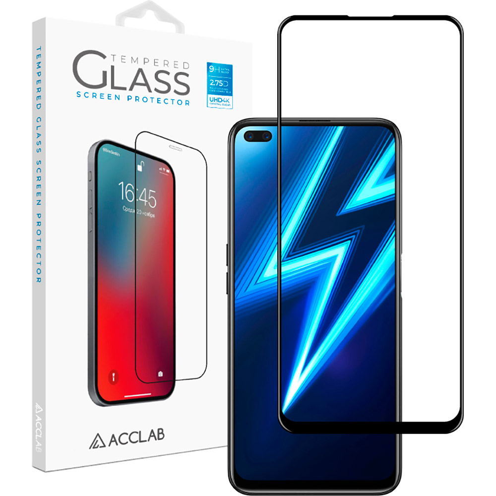 

Защитное стекло ACCLAB Full Glue для Realme 6 Pro Black (1283126508417), Full Glue для Realme 6 Pro (чорний)
