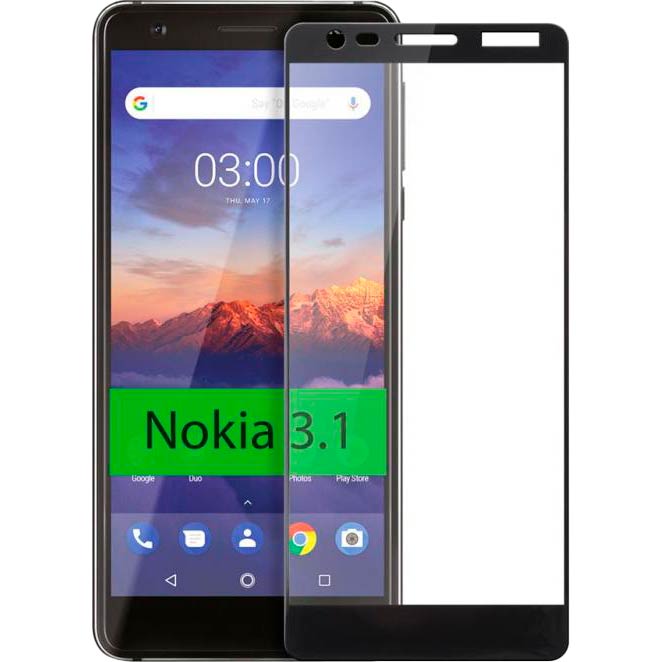 Захисне скло Vinga для Nokia 3.1 Black (VTPGS-N31B) Покриття глянець