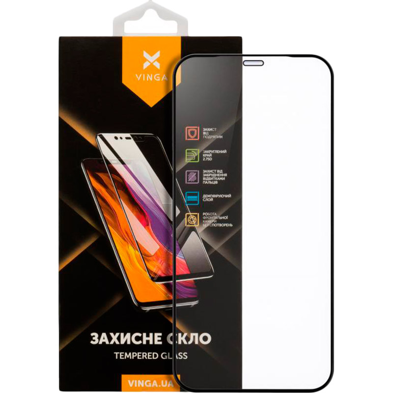 Фото - Захисне скло / плівка Vinga Захисне скло  для Black Apple iPhone 12 Pro Max Black  VGIP12PM (VGIP12PM)