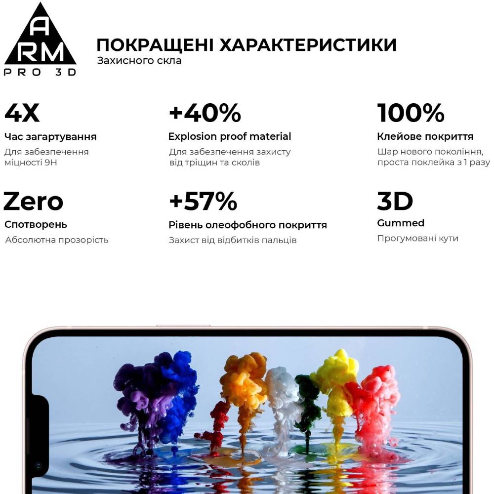 Внешний вид Защитное стекло ARMORSTANDART для Apple iPhone 13 Pro Max Black (ARM60265)