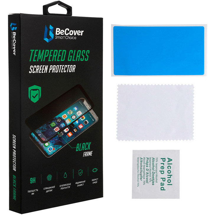 Защитное стекло BECOVER для Motorola Moto G60 Black (706899) Тип стекло