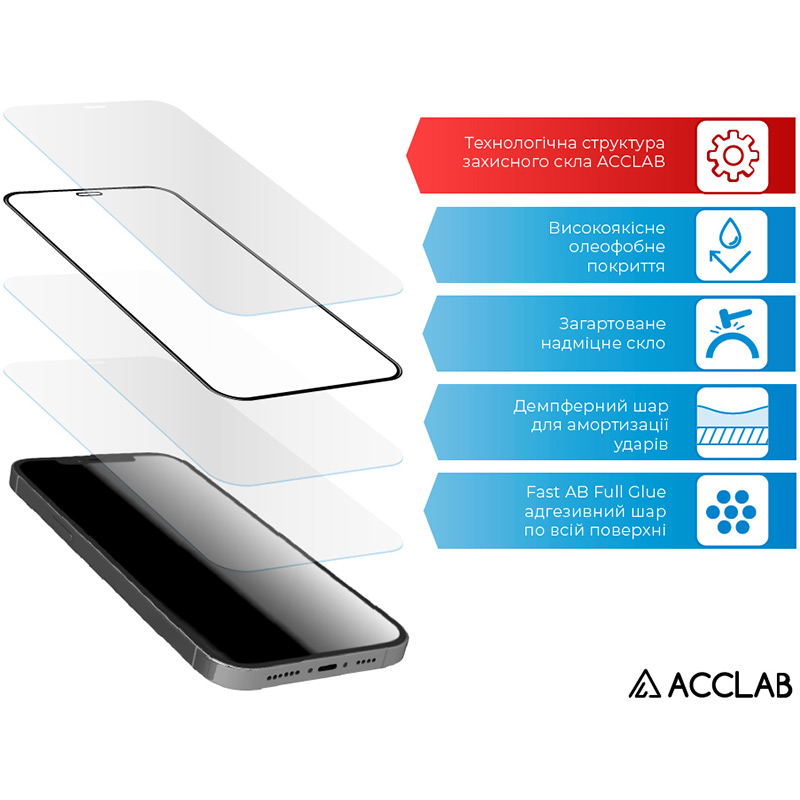 Захисне скло ACCLAB для Xiaomi Redmi Note 11 Black (1283126518829) Тип скло