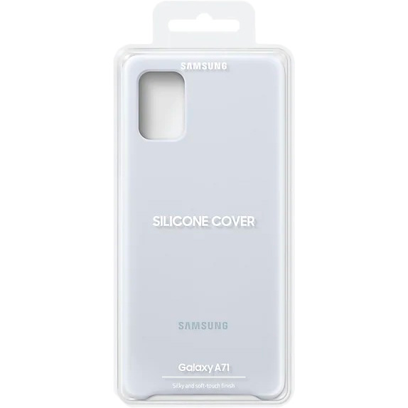 Внешний вид Чехол SAMSUNG Silicone Cover для Samsung Galaxy A71 Silver (EF-PA715TSEGRU)