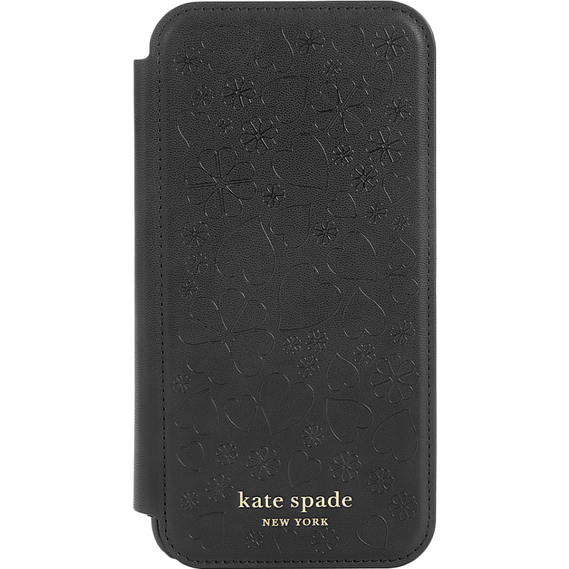 Чехол KATE SPADE NY Folio Case для APPLE iPhone 12 Pro Max Black/Clover Hearts (KSIPH-170-CHBLK)