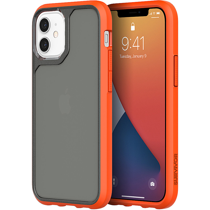 Чохол GRIFFIN Survivor Strong для APPLE iPhone 12 mini Orange/Cool Gray (GIP-046-ORG) Тип чохол-накладка