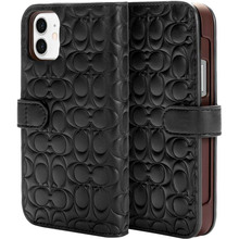 Чохол COACH Leather Folio Case iPhone 12 Deboss Black (CIPH-068-DBBLK)