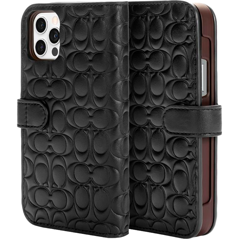 Чохол COACH Leather Folio Case для APPLE iPhone 12 Pro Deboss Black (CIPH-070-DBBLK) Тип чохол-книжка