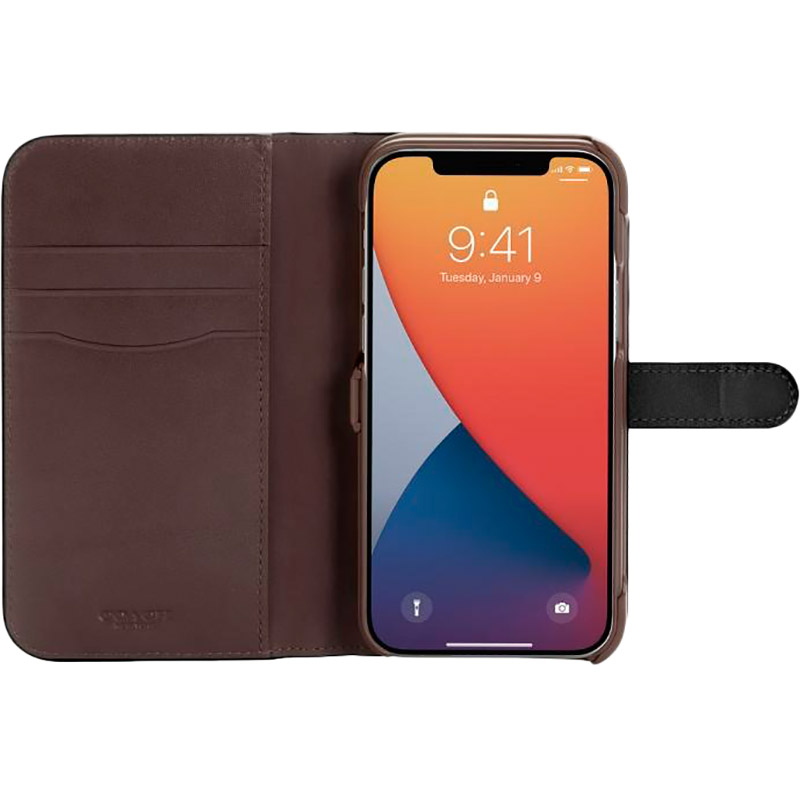 Чохол COACH Leather Folio Case для APPLE iPhone 12 Pro Deboss Black (CIPH-070-DBBLK) Колір чорний