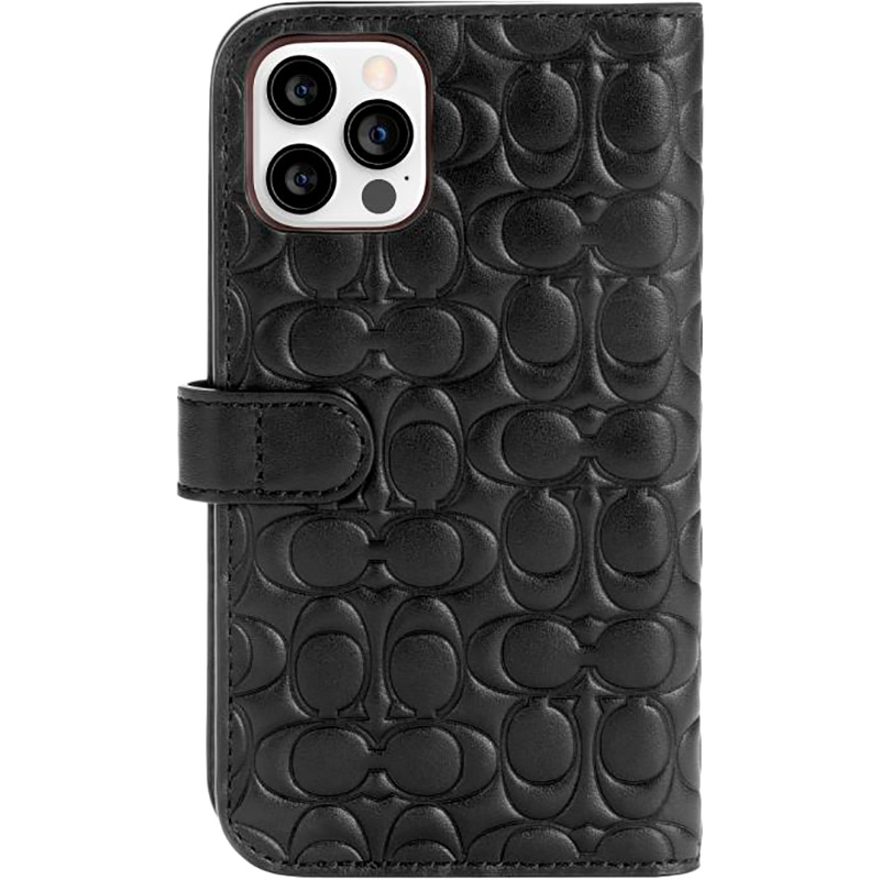 Чохол COACH Leather Folio Case для APPLE iPhone 12 Pro Deboss Black (CIPH-070-DBBLK) Матеріал пластик