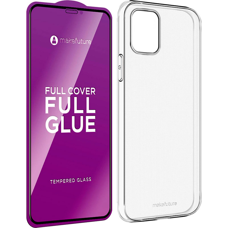 

Чехол MAKEFUTURE Air Case для Apple iPhone 12 mini Clear + защитное стекло (MSFA-AI12M), Apple iPhone 12 mini захисне скло FCFG+чохол Air