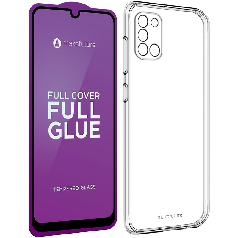 

Чехол MAKEFUTURE Air Case для Samsung Galaxy A31 (A315) Clear + защитное стекло (MSFA-SA31), Samsung A31 захисне скло FCFG+накладка Air