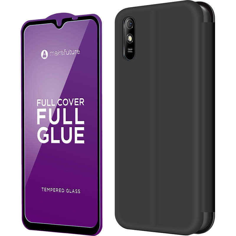 

Чехол MAKEFUTURE Flip для Xiaomi Redmi 9A Black + защитное стекло (MSFP-XR9ABK), Xiaomi Redmi 9A скло FCFG+чохол-книжка Flip Black