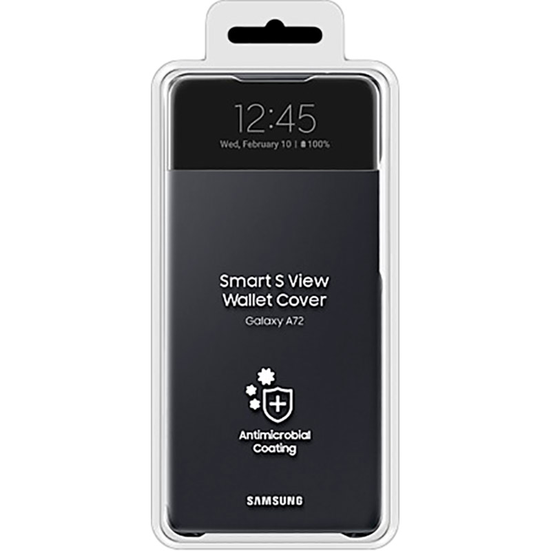 Чехол SAMSUNG Smart S View Wallet Cover для Samsung Galaxy A72/A725 Black (EF-EA725PBEGRU) Материал полиуретан