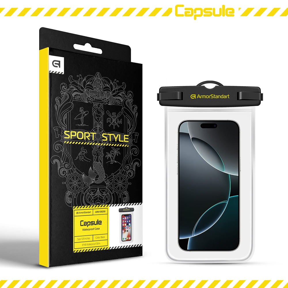 Внешний вид Чехол ARMORSTANDART Capsule Waterproof Case Black (ARM59233)