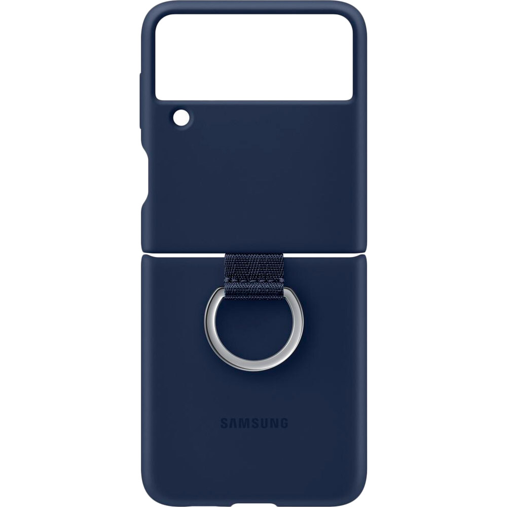 

Чехол SAMSUNG Silicone Cover with Ring для Samsung Z Flip 3 Navy (EF-PF711TNEGRU), Z Flip 3 Silicone Cover with Ring Navy