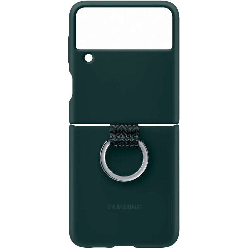 

Чехол Samsung Silicone Cover with Ring для Samsung Z Flip 3 Green (EF-PF711TGEGRU), Z Flip 3 Silicone Cover with Ring EF-PF711TGEGRU