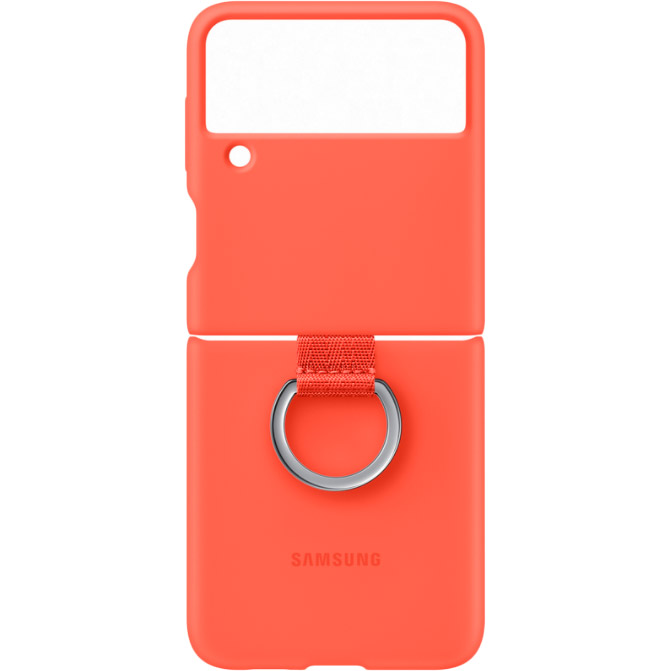 

Чехол Samsung Silicone Cover with Ring для Samsung Z Flip 3 Coral (EF-PF711TPEGRU), Z Flip 3 Silicone Cover with Ring EF-PF711TPEGRU