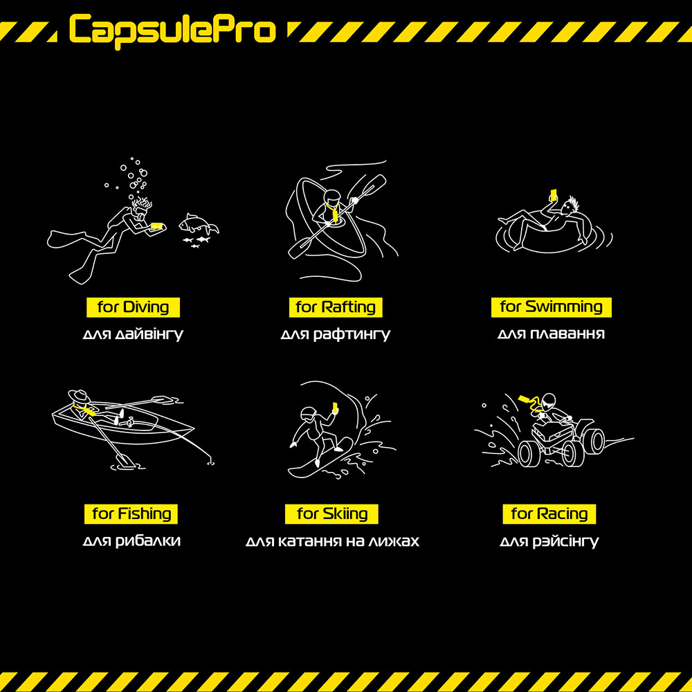 Чехол ARMORSTANDART CapsulePro Waterproof Floating Case Yellow (ARM59235) Совместимость по модели универсальный