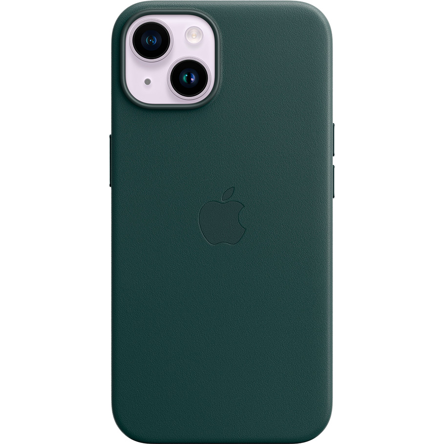 Внешний вид Чехол APPLE для iPhone 14 Leather Case/MagSafe/Forest Green (MPP53ZE/A)