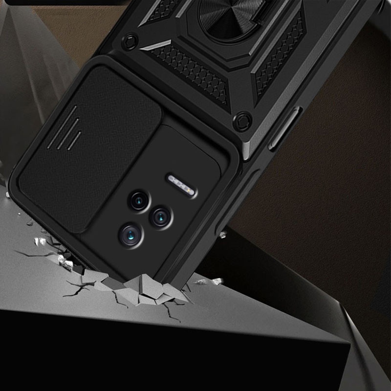 Чехол BECOVER Military для Poco F4 Black (709128) Материал металл