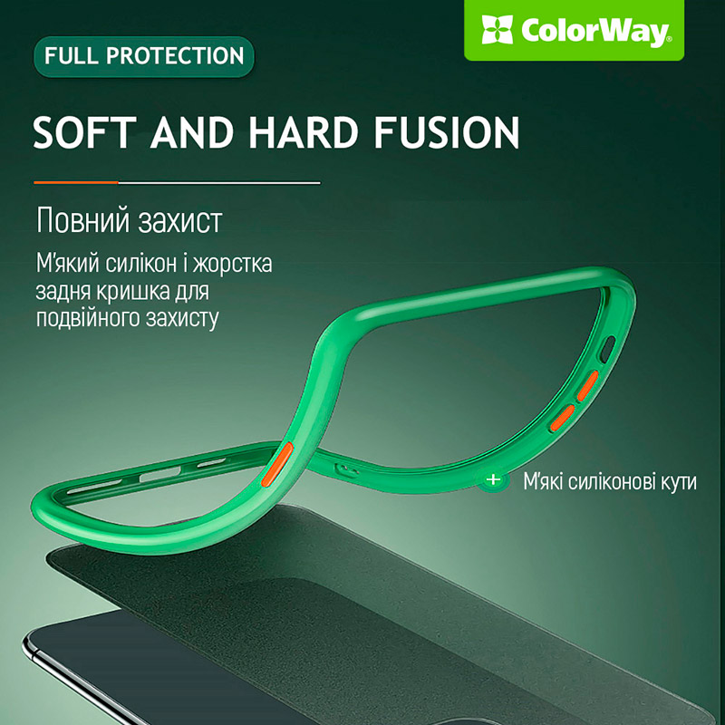 Чехол COLORWAY Smart Matte для Xiaomi Redmi Note 13 Black (CW-CSMXRN13-BK) Материал поликарбонат