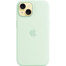 Чохол APPLE Silicone Case with MagSafe для APPLE iPhone 15 Soft Mint (MWNC3ZM/A)