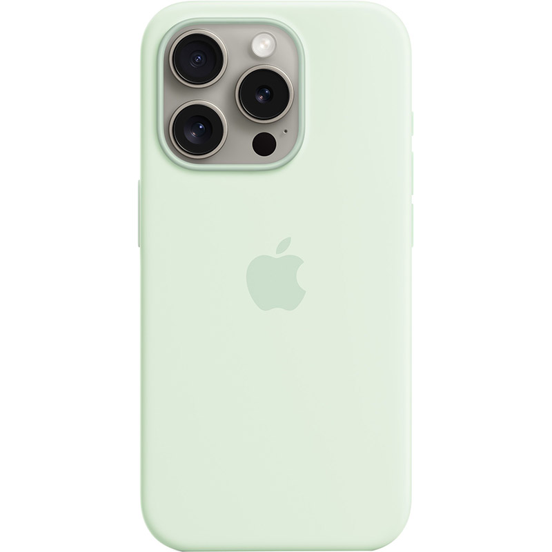 Чехол APPLE Silicone Case with MagSafe для APPLE iPhone 15 Pro Soft Mint (MWNL3ZM/A)
