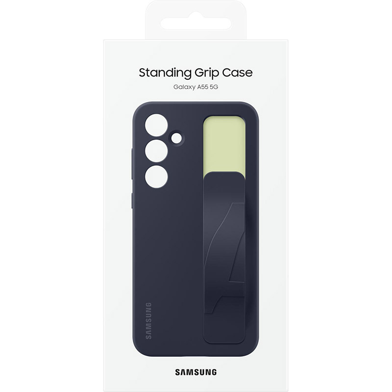 Чехол SAMSUNG Standing Grip Case для SAMSUNG Galaxy A55 Black (EF-GA556TBEGWW) Материал силикон