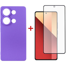 Львов - Чехол DENGOS Carbon для Xiaomi Redmi Note 13 Pro 4G Purple + защитное стекло (DG-KM-64)