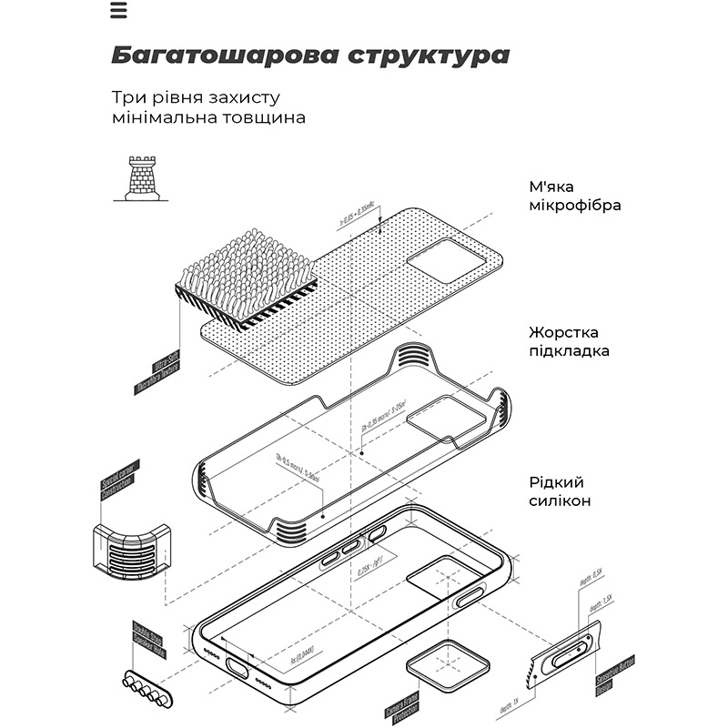 Зовнішній вигляд Чохол ARMORSTANDART ICON Case для Xiaomi Poco X6 Pro 5G Lavender (ARM73368)